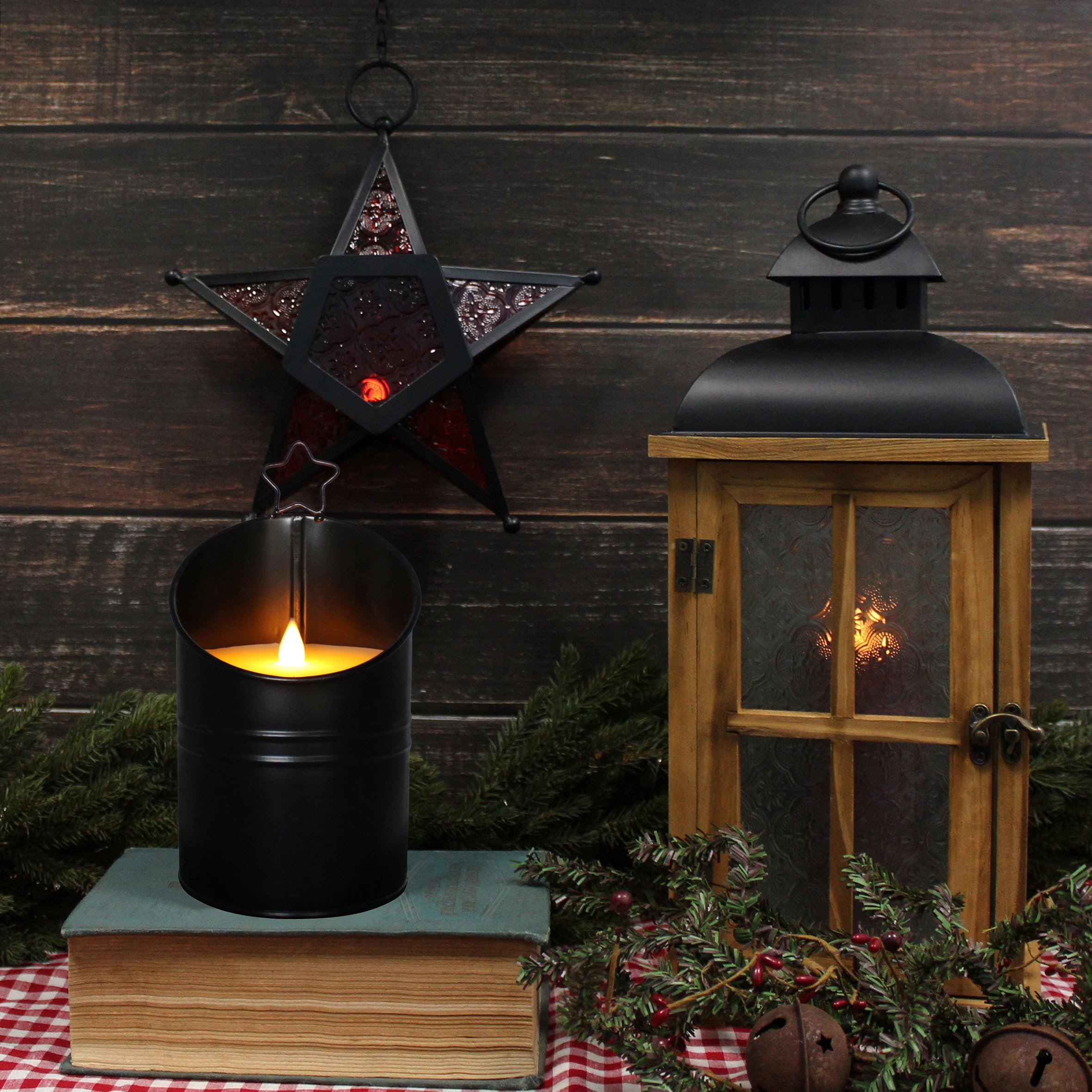 アンティーク電気キャンドル Amazon.co.jp : CVHOMEDECO. ヴィンテージ亜鉛メッキ缶フレームレスLED
